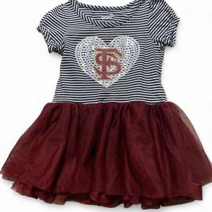 Stylish Striped Kids Dress with Heart Design